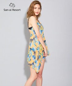 San-ai Resort（三愛水着楽園） 【SALE】【San-ai Resort】リーフ柄 パレオワンピース M