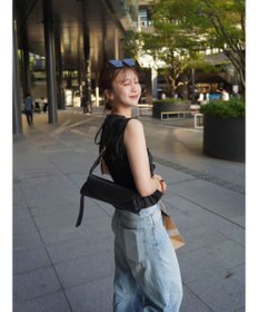 Green Parks シャーリングデザインコルセット風ブラウス