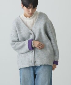 AMERICAN HOLIC ブークレＷフェイスＶネックニットカーディガン