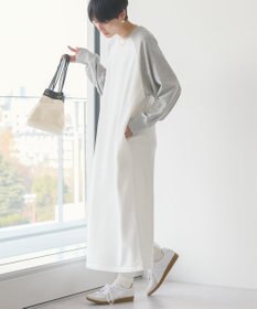 AMERICAN HOLIC 異素材ラグランスリーブロングワンピース