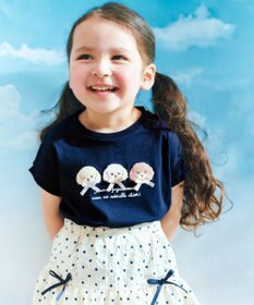 ANY KIDS 【綿100%】ひんやり フレンチスリーブ サガラ刺繡Tシャツ