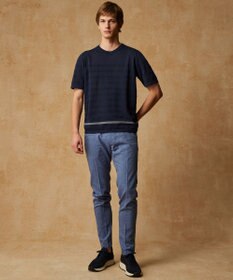 JOSEPH ABBOUD 【キングサイズ・ウエストも伸びる/清涼/ストレッチ】ストレッチリネンシャンブレーパンツ