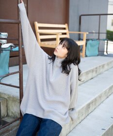 WEGO ルーズフィットハーフZIPプルオーバー