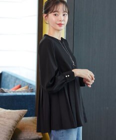 Tiaclasse 【ブラウス&パンツ2点セット】サイドプリーツブラウス×テーパードパンツ セットアップ