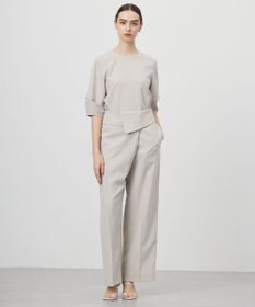 ICB L 【UVケア・接触冷感・速乾・防シワ・洗える】 FluidBackSatin デザインワイドパンツ