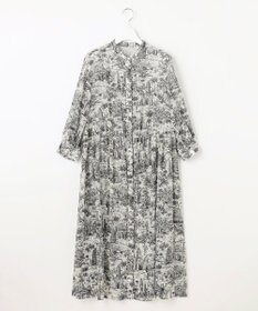 自由区 L 【洗える】ランドスケーププリント ワンピース
