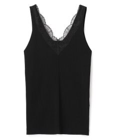 BEIGE， RUBY / レーストリム リブタンクトップ