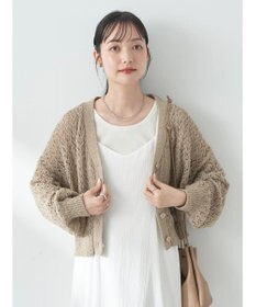 earth music&ecology ファンシーヤーンすかしニットカーディガン