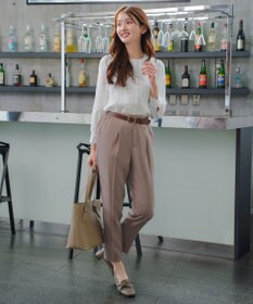 Tiaclasse 【ブラウス&パンツ2点セット】サイドプリーツブラウス×テーパードパンツ セットアップ