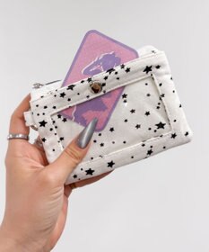 WEGO クリアポケット付きパターンポーチ
