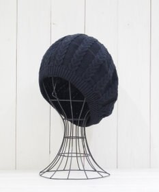 石田製帽 オーガニックコットン アラン編みベレー