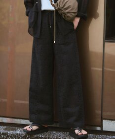 23区 S 【見上愛さん着用】ラッセルオーナメントレース ワイド パンツ ブラック系