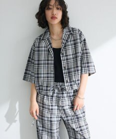 Green Parks 綿麻混裾ドロスト開襟シャツジャケット