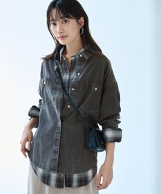 ANY L オンブレーチェックオーバーシャツ