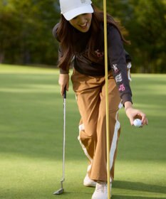 PW CIRCULUS 【WOMEN】サイドラインストレートワイドパンツ ゴルフウェア レディース