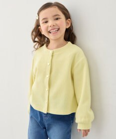 ANY KIDS 【洗濯機可能】スナップボタン カーディガン イエロー