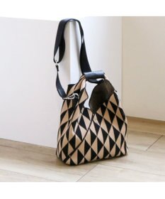 UNBILLION カシュカシュ cachecache ジャガード柄2wayショルダーバッグ