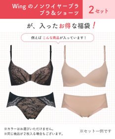 Wing 【2024年HAPPY BAG】 Wing （ブラジャーショーツセット 2セット ノンワイヤーブラ）
