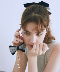 Maison de FLEUR ベロアレースリボンチャーム