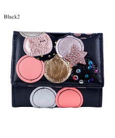 tsumori chisato ハート柄 三つ折りミニ財布 新マルチドット ミニ財布 3つ折り 【キラキラでかわいい！本革の