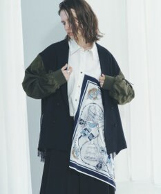 YECCA VECCA スカーフデザインアシメシャツ