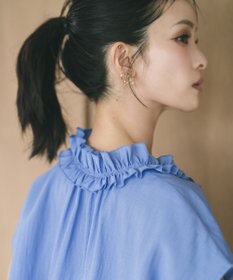 YECCA VECCA ギャザーリボンブラウス