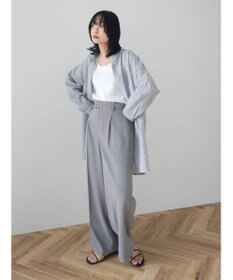 Green Parks 綿麻混タブ付オーバーサイズシャツチュニック