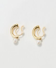 Phoebe <オンワード限定セット>痛くないシリーズ/金属アレルギー対応ソロパールフープライトフィットイヤリング×フォーマルパールビジューハーフブローチ