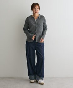 CRAFT STANDARD BOUTIQUE ミックスカラーポロ襟ニットカーディガン