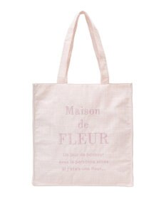 Maison de FLEUR ツイードロゴ刺繍スクエアトートバッグ