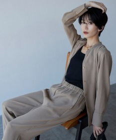 ICB 【WEB限定カラーあり・洗える】 ライトダブルクロス バンドカラーシャツ