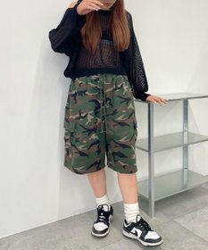 WEGO 【ウエストゴム】スウェットカーゴハーフパンツ