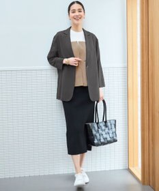 自由区 S 【洗える】リブストレッチタイト スカート