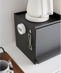 tower 前が開くキッチンカウンター上収納ラック タワー D24 ブラック