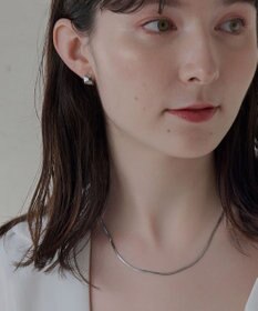 Phoebe ≪TV番組着用商品≫【金属アレルギー対応】ワンタッチワイドフープミニピアス　シルバー/サージカルステンレス