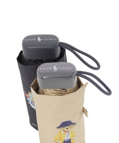 MOONBAT 【遮光率100％/UV100％/遮熱】POLO RALPH LAUREN(ポロ ラルフローレン)BEAR ポロベア ポーチ入り 無地 5段折りたたみ傘 晴雨兼用日傘