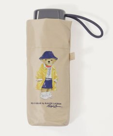 MOONBAT 【遮光率100％/UV100％/遮熱】POLO RALPH LAUREN(ポロ ラルフローレン)BEAR ポロベア ポーチ入り 無地 5段折りたたみ傘 晴雨兼用日傘
