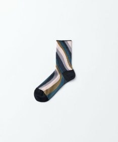 TRICOTE TWIST STRIPE LINK SOCKS／歪みストライプリンクソックス