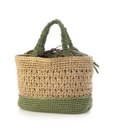 UNBILLION カシュカシュ cachecache / 下がりリボン切替編みトート