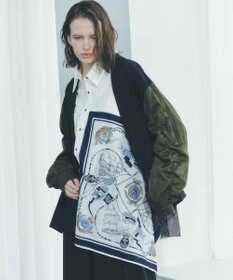 YECCA VECCA スカーフデザインアシメシャツ