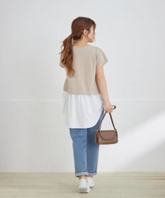 Tiaclasse 【洗える】シャツドッキングフレンチスリーブカットソー