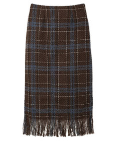 Green Parks ・ＳＵＧＡＲ　ＳＰＯＯＮ　チェックフリンジスカート