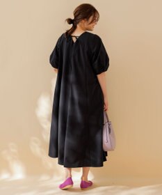 UNFILO 【撥水/シワになりにくい】FINE MOVE ランタンスリーブワンピース