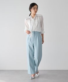 YECCA VECCA 配色ラインボウタイブラウス