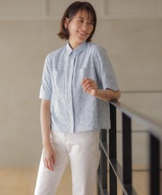 J.PRESS LADIES L 【一枚で着映え】エンブロイダリー ボクシーシャツ