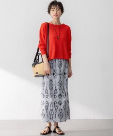 23区 【洗える】Rattiドローイングペイズリープリント スカート