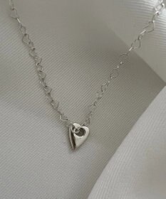 yoaa シルバー925 ハートブラックダイヤモンドネックレス