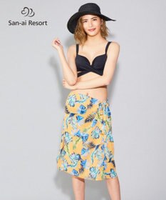 San-ai Resort（三愛水着楽園） 【SALE】【San-ai Resort】リーフ柄 パレオワンピース M