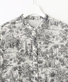 自由区 L 【洗える】ランドスケーププリント ワンピース