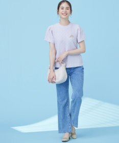 組曲 L 【WEB限定】ストレッチジャガード クロップドＴシャツ